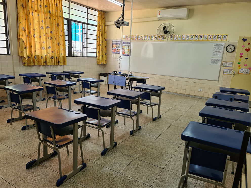 Sala de aula do Ensino Fundamental da escola